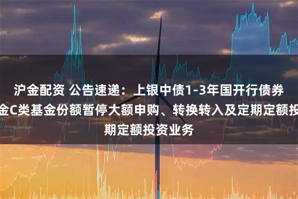 沪金配资 公告速递：上银中债1-3年国开行债券指数基金C类基金份额暂停大额申购、转换转入及定期定额投资业务