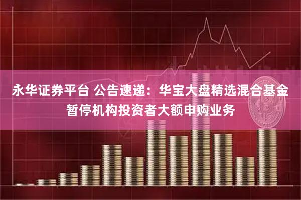 永华证券平台 公告速递：华宝大盘精选混合基金暂停机构投资者大额申购业务
