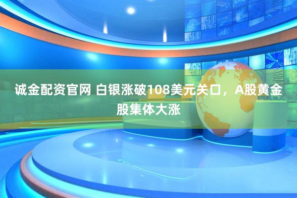 诚金配资官网 白银涨破108美元关口，A股黄金股集体大涨